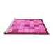 Sideview of Machine Washable Checkered Pink Modern Rug, wshabs950pnk