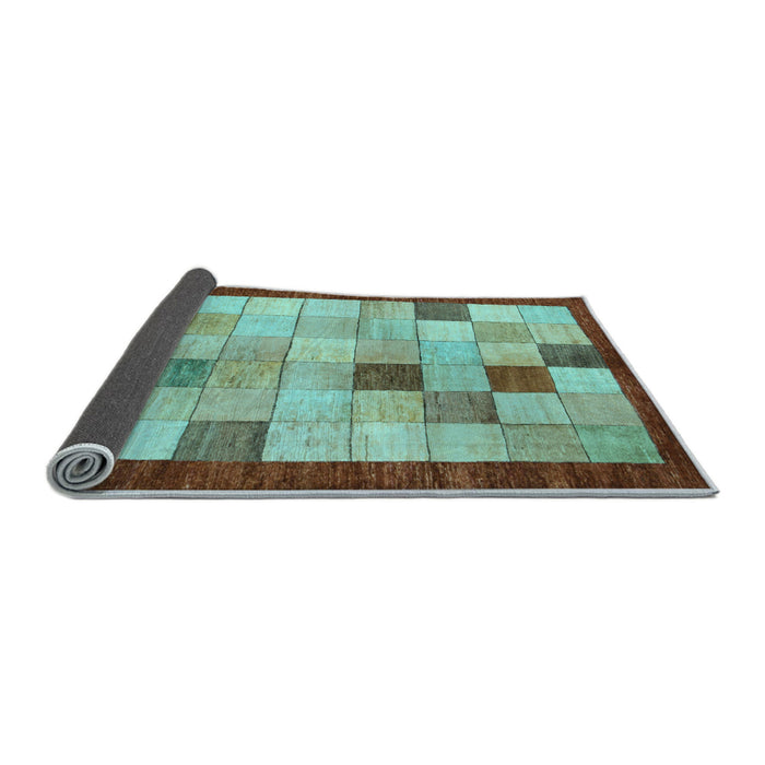 Sideview of Checkered Light Blue Modern Rug, abs950lblu