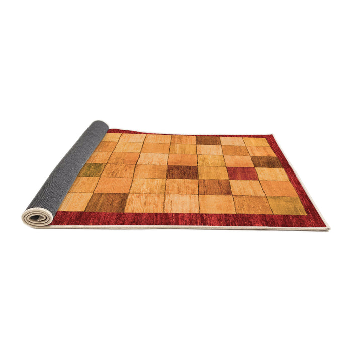 Sideview of Checkered Orange Modern Rug, abs950org