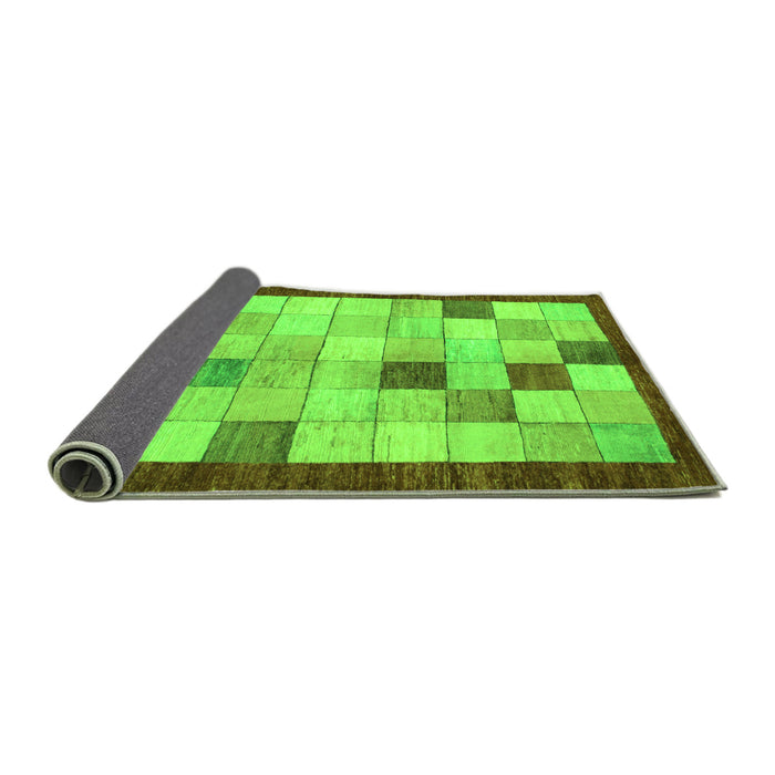 Sideview of Checkered Green Modern Rug, abs950grn