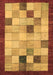 Machine Washable Checkered Brown Modern Rug, wshabs950brn