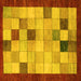 Square Checkered Yellow Modern Rug, abs950yw