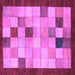 Square Machine Washable Checkered Purple Modern Area Rugs, wshabs950pur