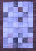 Machine Washable Checkered Blue Modern Rug, wshabs950blu