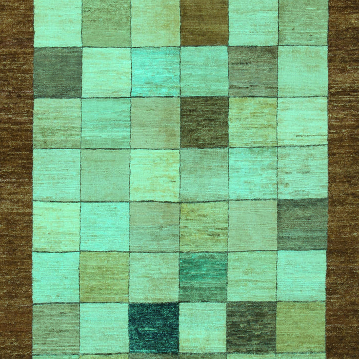 Checkered Turquoise Modern Rug, abs950turq