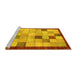 Sideview of Machine Washable Checkered Yellow Modern Rug, wshabs950yw