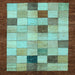 Square Checkered Light Blue Modern Rug, abs950lblu