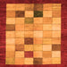 Square Checkered Orange Modern Rug, abs950org