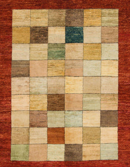 Abstract Orange Checkered Rug, abs950