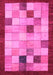 Machine Washable Checkered Pink Modern Rug, wshabs950pnk