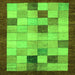 Square Checkered Green Modern Rug, abs950grn