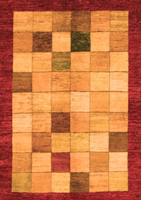 Checkered Orange Modern Rug, abs950org