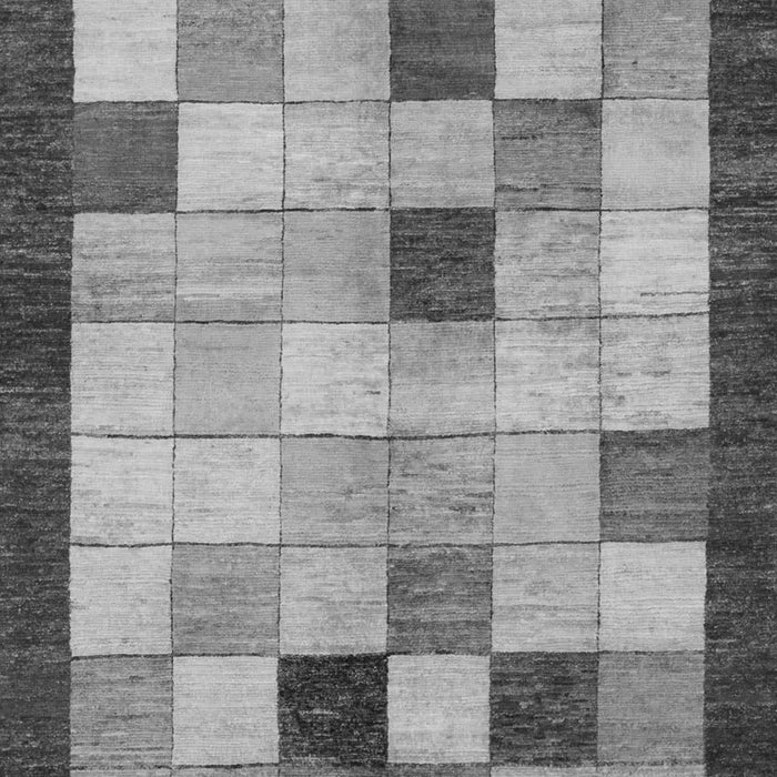 Machine Washable Checkered Gray Modern Rug, wshabs950gry