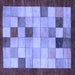 Square Machine Washable Checkered Blue Modern Rug, wshabs950blu