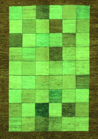 Checkered Green Modern Rug, abs950grn