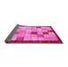 Sideview of Checkered Pink Modern Rug, abs950pnk