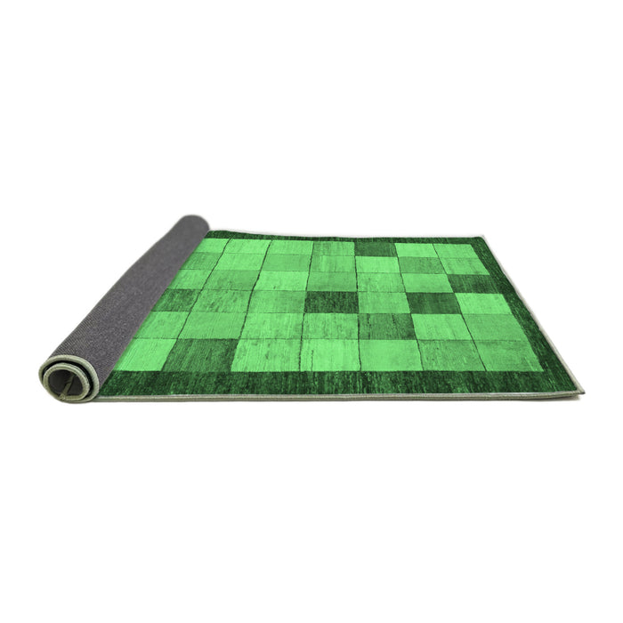Sideview of Checkered Emerald Green Modern Rug, abs950emgrn