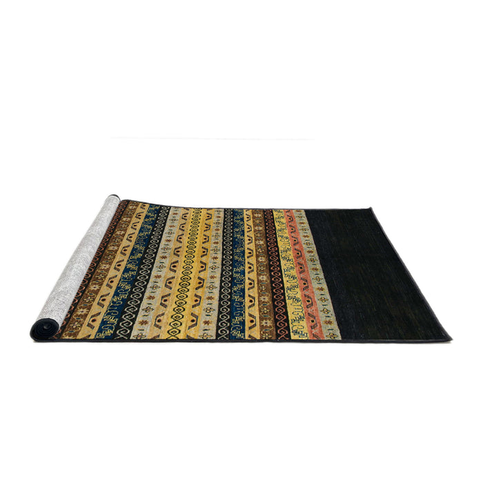Sideview of Machine Washable Abstract Black Rug, wshabs951