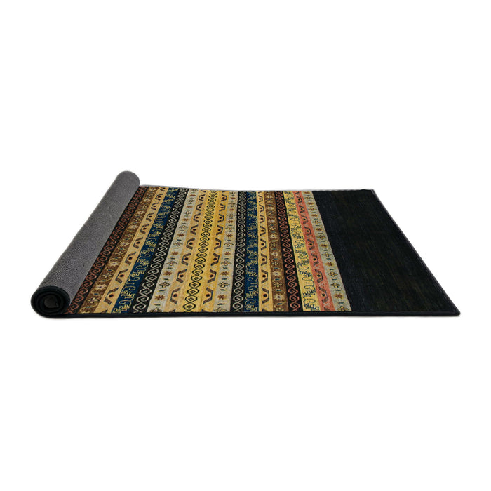 Sideview of Abstract Black Modern Rug, abs951