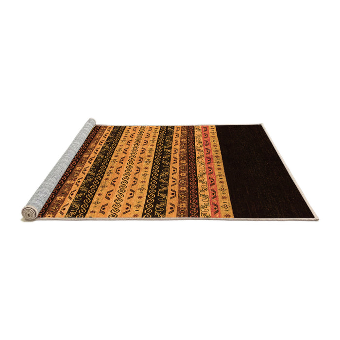 Sideview of Machine Washable Abstract Orange Modern Area Rugs, wshabs951org