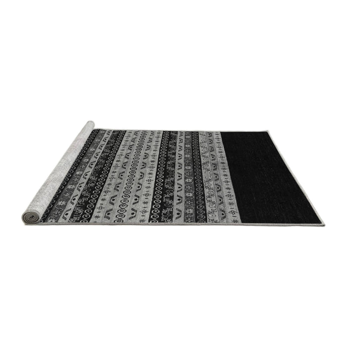 Sideview of Machine Washable Abstract Gray Modern Rug, wshabs951gry