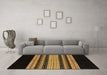 Machine Washable Abstract Brown Modern Rug in a Living Room,, wshabs951brn