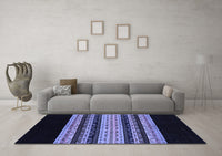 Machine Washable Abstract Blue Modern Rug, wshabs951blu