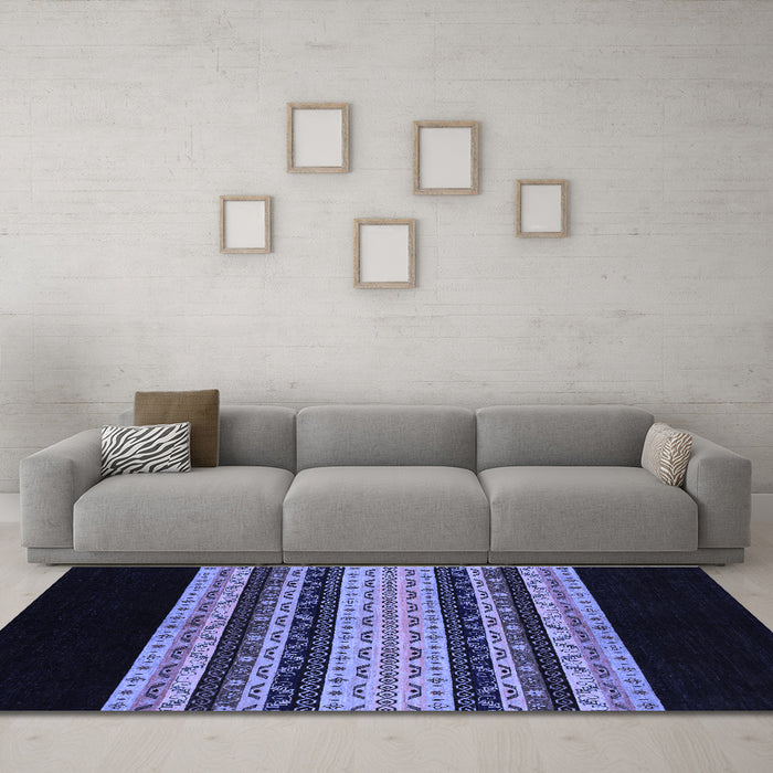 Machine Washable Abstract Blue Modern Rug in a Living Room, wshabs951blu