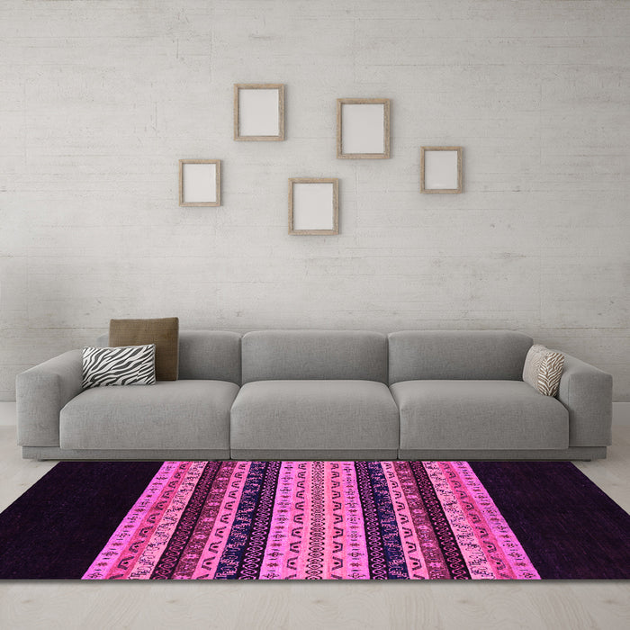Machine Washable Abstract Pink Modern Rug in a Living Room, wshabs951pnk