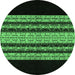 Round Abstract Emerald Green Modern Rug, abs951emgrn