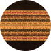 Round Abstract Orange Modern Rug, abs951org