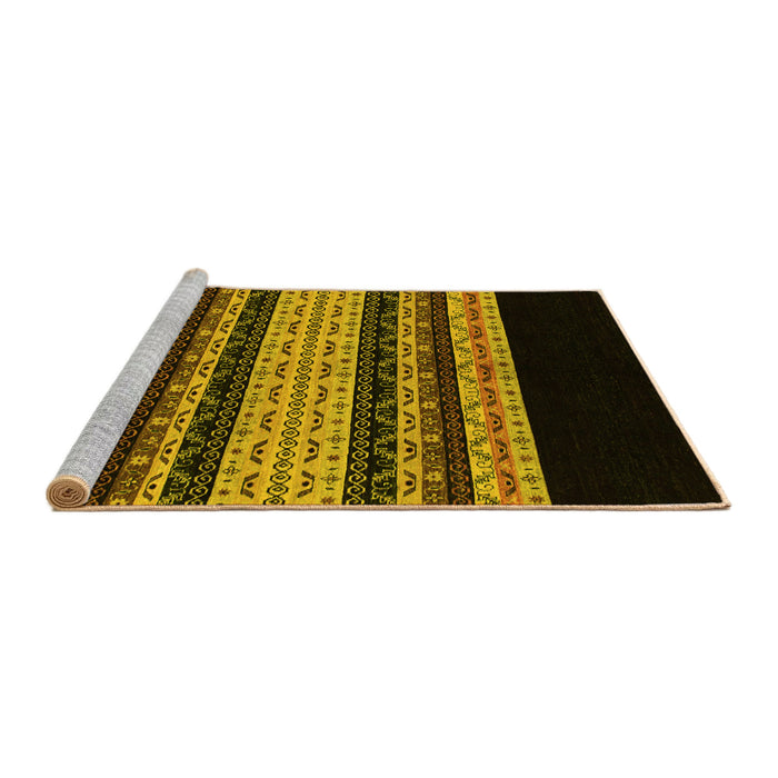 Sideview of Machine Washable Abstract Yellow Modern Rug, wshabs951yw