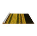 Sideview of Machine Washable Abstract Yellow Modern Rug, wshabs951yw