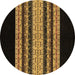 Round Abstract Brown Modern Rug, abs951brn