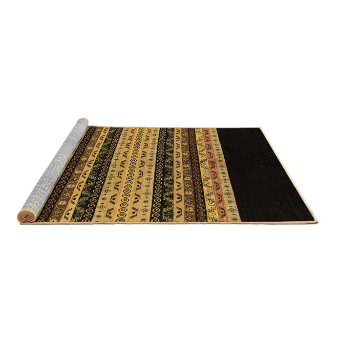 Sideview of Machine Washable Abstract Brown Modern Rug, wshabs951brn