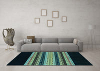 Machine Washable Abstract Light Blue Modern Rug, wshabs951lblu