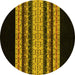 Round Abstract Yellow Modern Rug, abs951yw