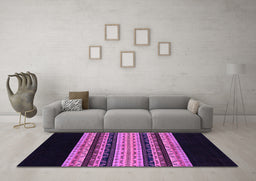 Machine Washable Abstract Purple Modern Area Rugs in a Living Room, wshabs951pur