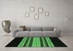 Machine Washable Abstract Emerald Green Modern Area Rugs in a Living Room,, wshabs951emgrn