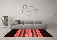 Machine Washable Abstract Red Modern Rug, wshabs951red