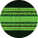 Round Abstract Green Modern Rug, abs951grn