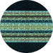 Round Abstract Light Blue Modern Rug, abs951lblu