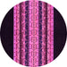 Round Machine Washable Abstract Pink Modern Rug, wshabs951pnk