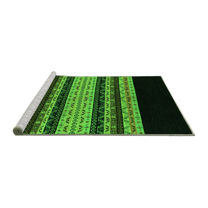 Sideview of Machine Washable Abstract Green Modern Area Rugs, wshabs951grn