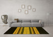 Machine Washable Abstract Yellow Modern Rug in a Living Room, wshabs951yw