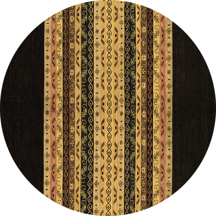 Round Machine Washable Abstract Brown Modern Rug, wshabs951brn