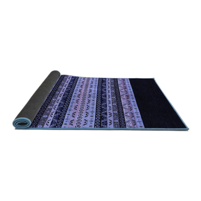 Sideview of Abstract Blue Modern Rug, abs951blu