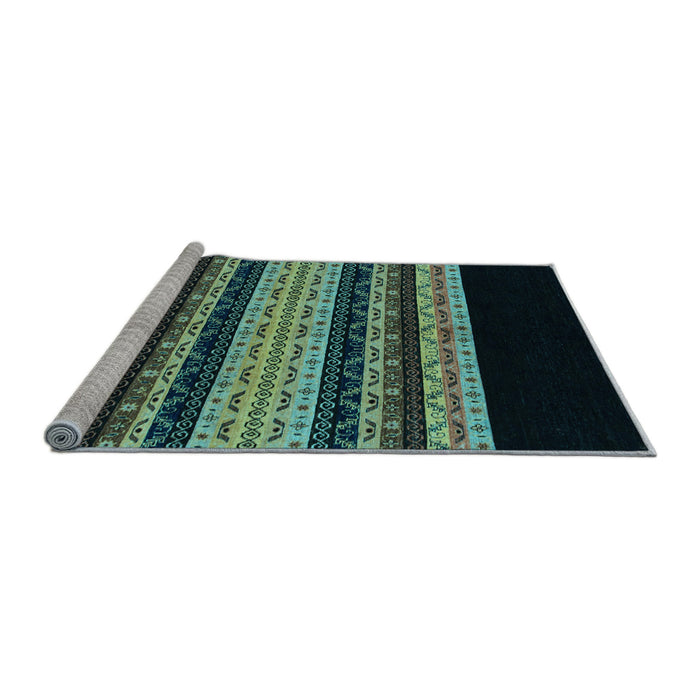 Sideview of Machine Washable Abstract Light Blue Modern Rug, wshabs951lblu
