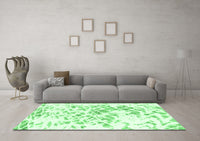 Machine Washable Abstract Emerald Green Modern Rug, wshabs952emgrn