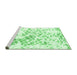 Sideview of Machine Washable Abstract Emerald Green Modern Area Rugs, wshabs952emgrn